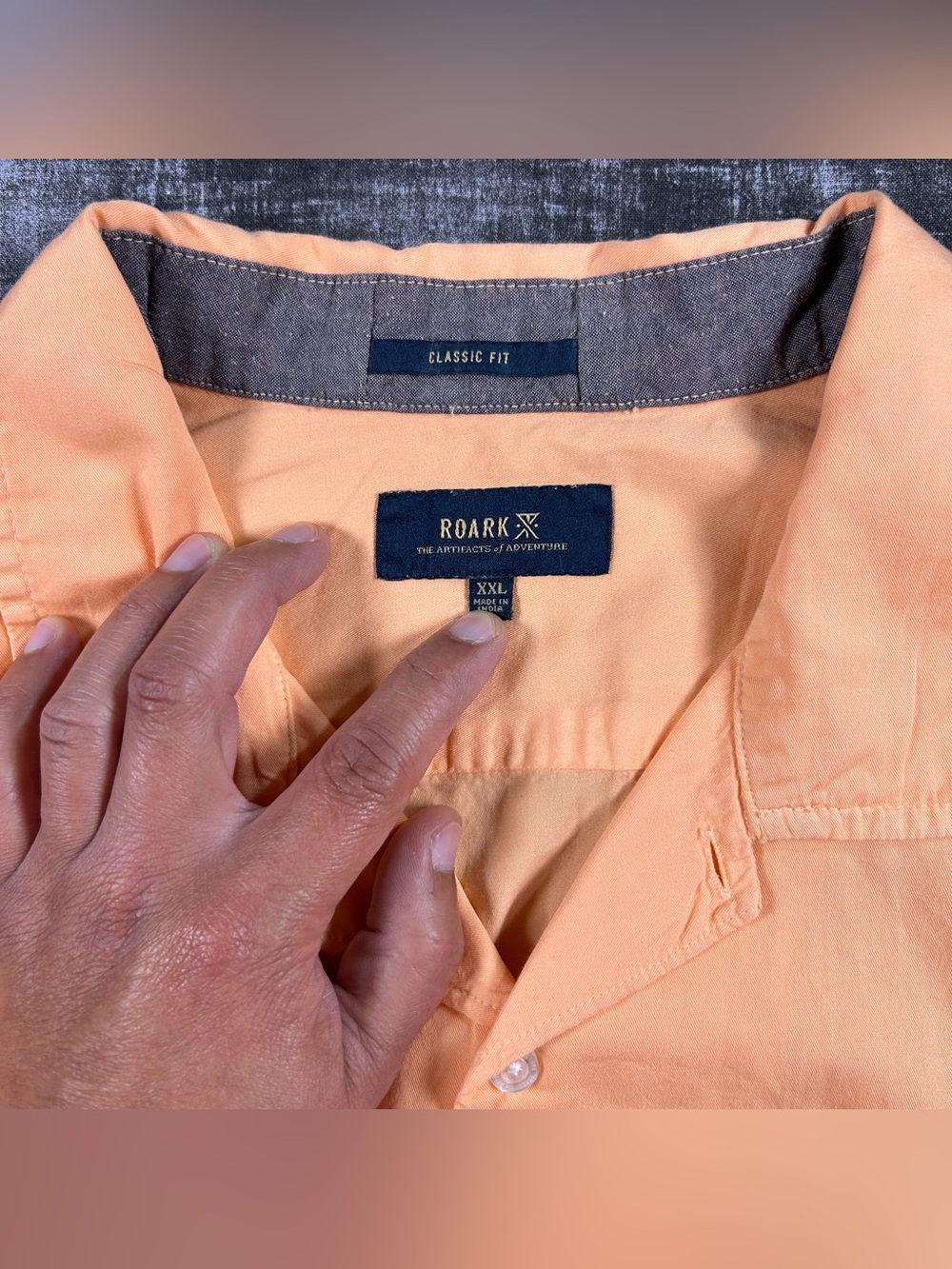 NWT Roark Well Worn Shirt Mens 2XL Orange Short Sleeve Button Down Casual NEW!